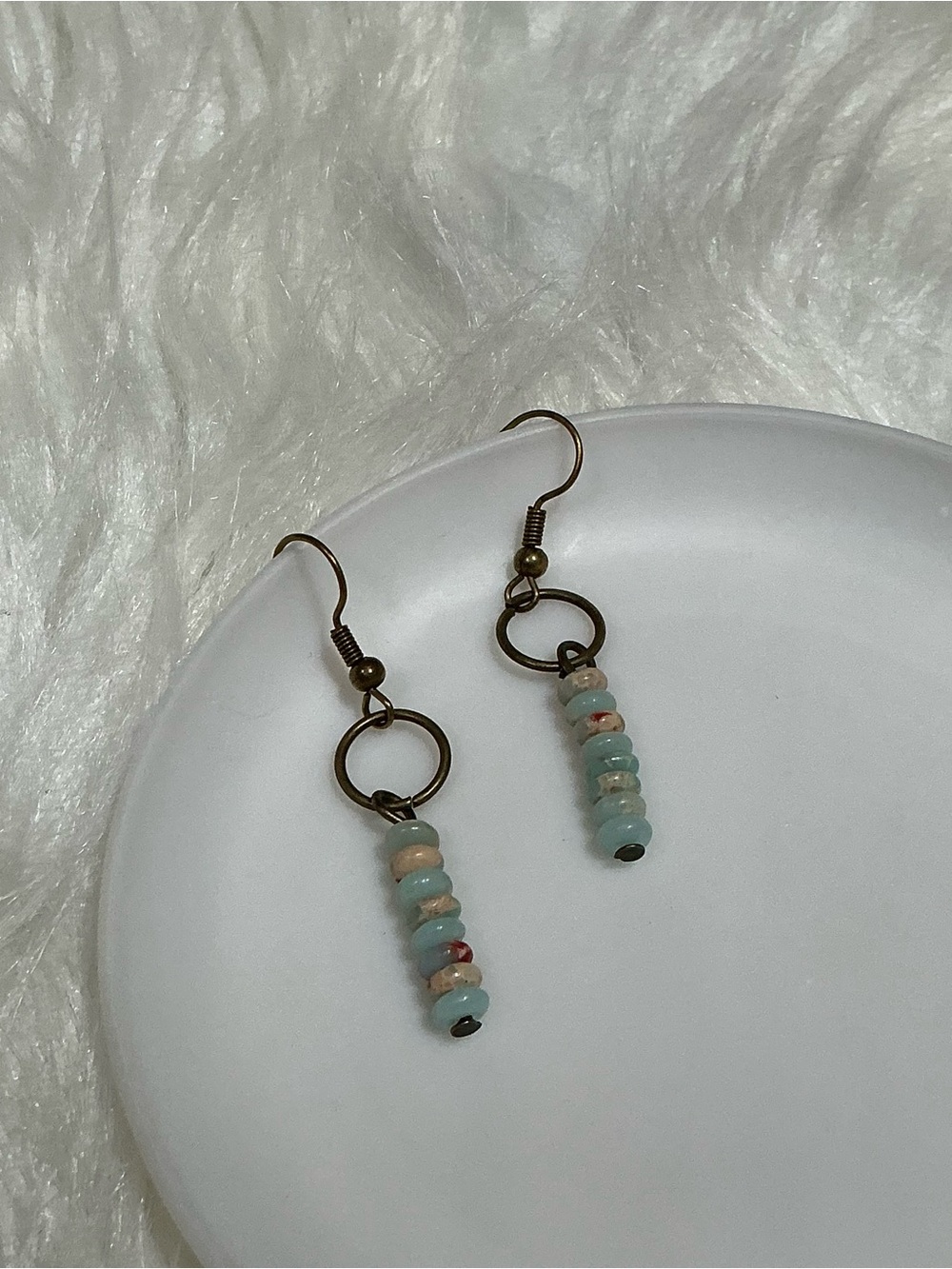 Really pretty earthy bead dangle drop earrings